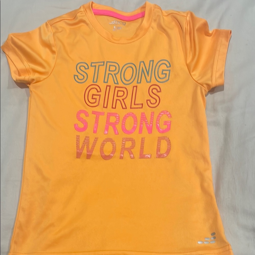 BCG Orange and Pink Short Sleeve Tee with Motivational Print (B)